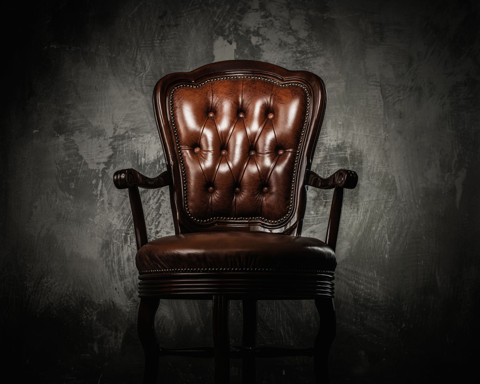 wooden leather chair