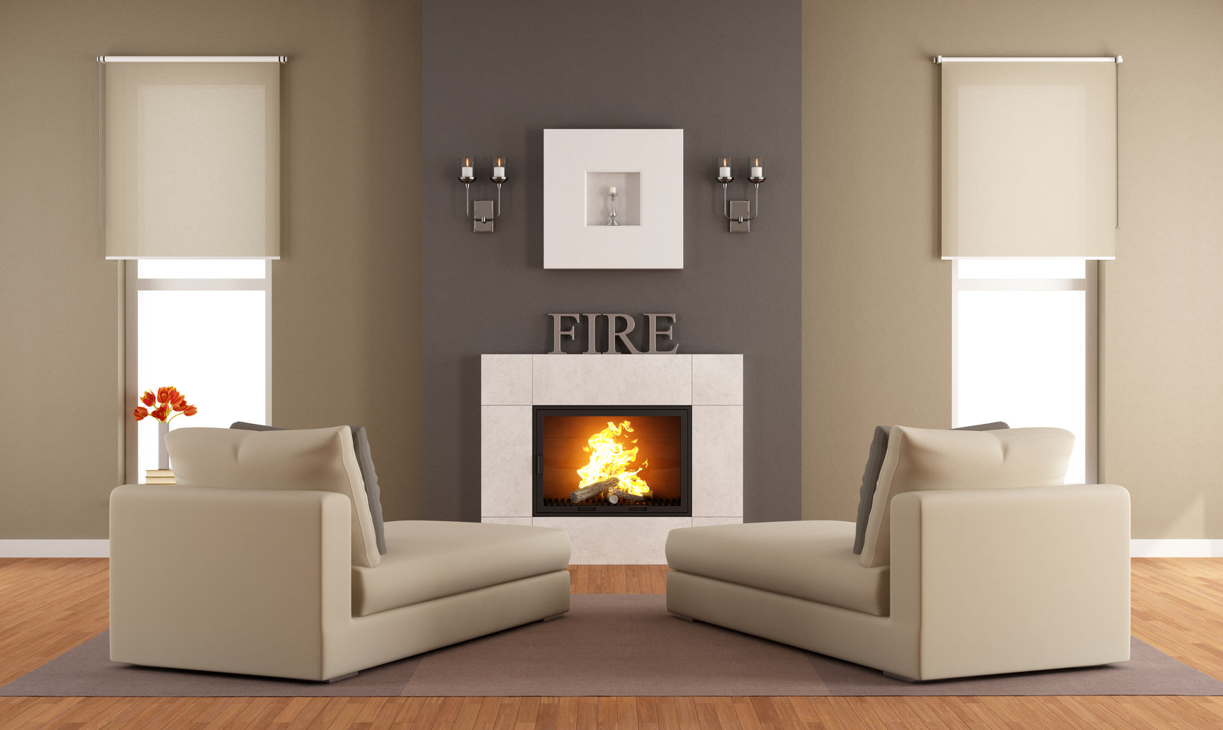 wall fireplace