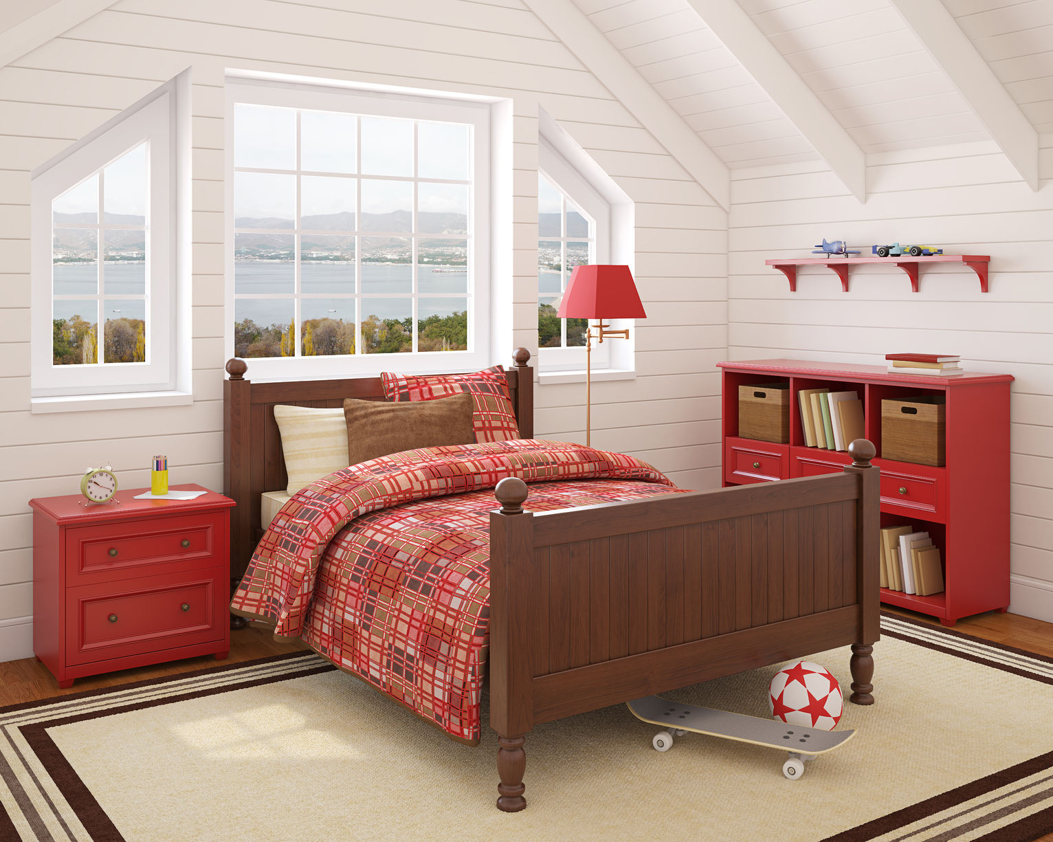 boy's attic bedroom