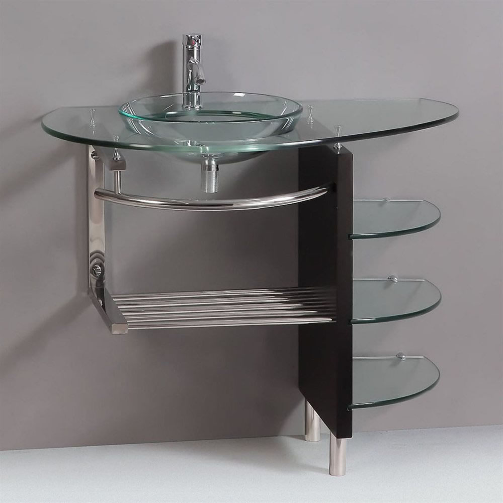 pedestal sink with shelf