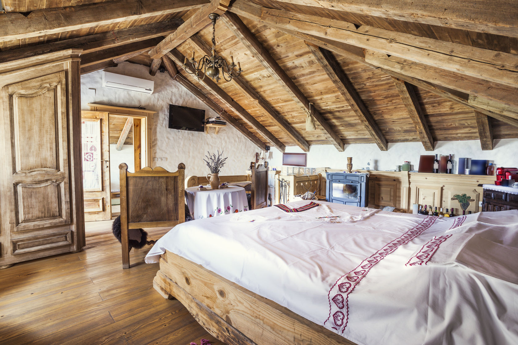 rustic attic bedroom
