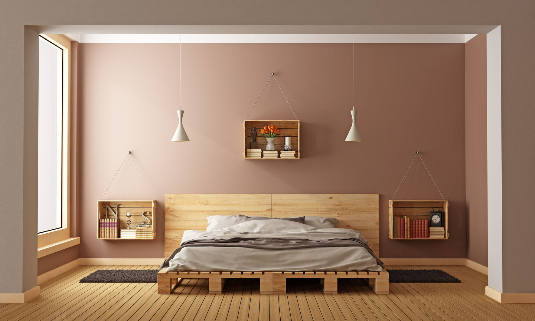 attached nightstands