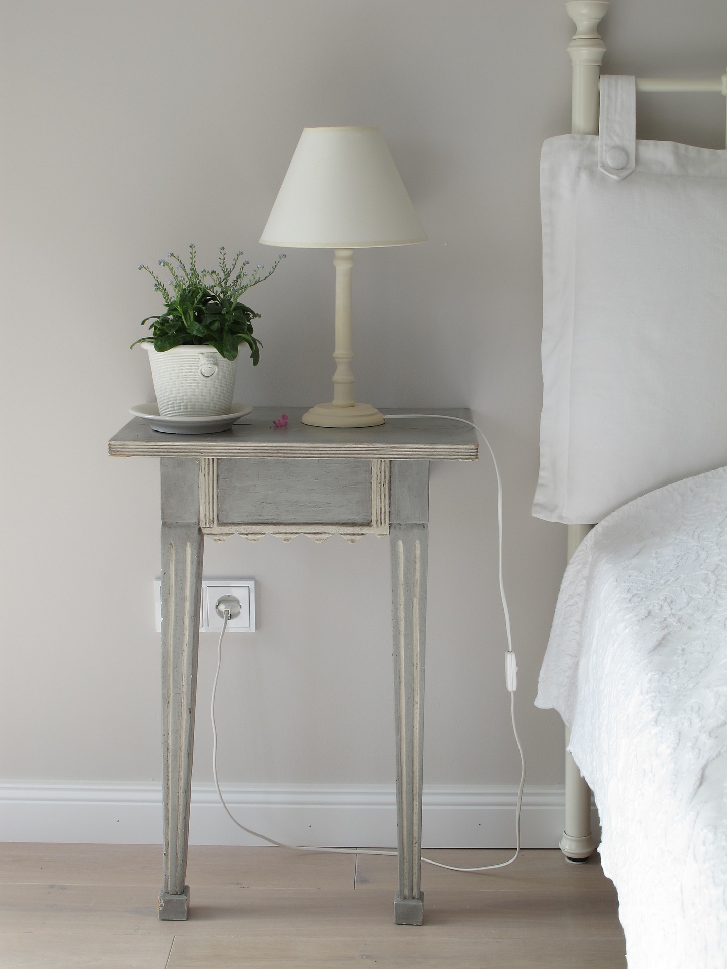 simple bed nightstand