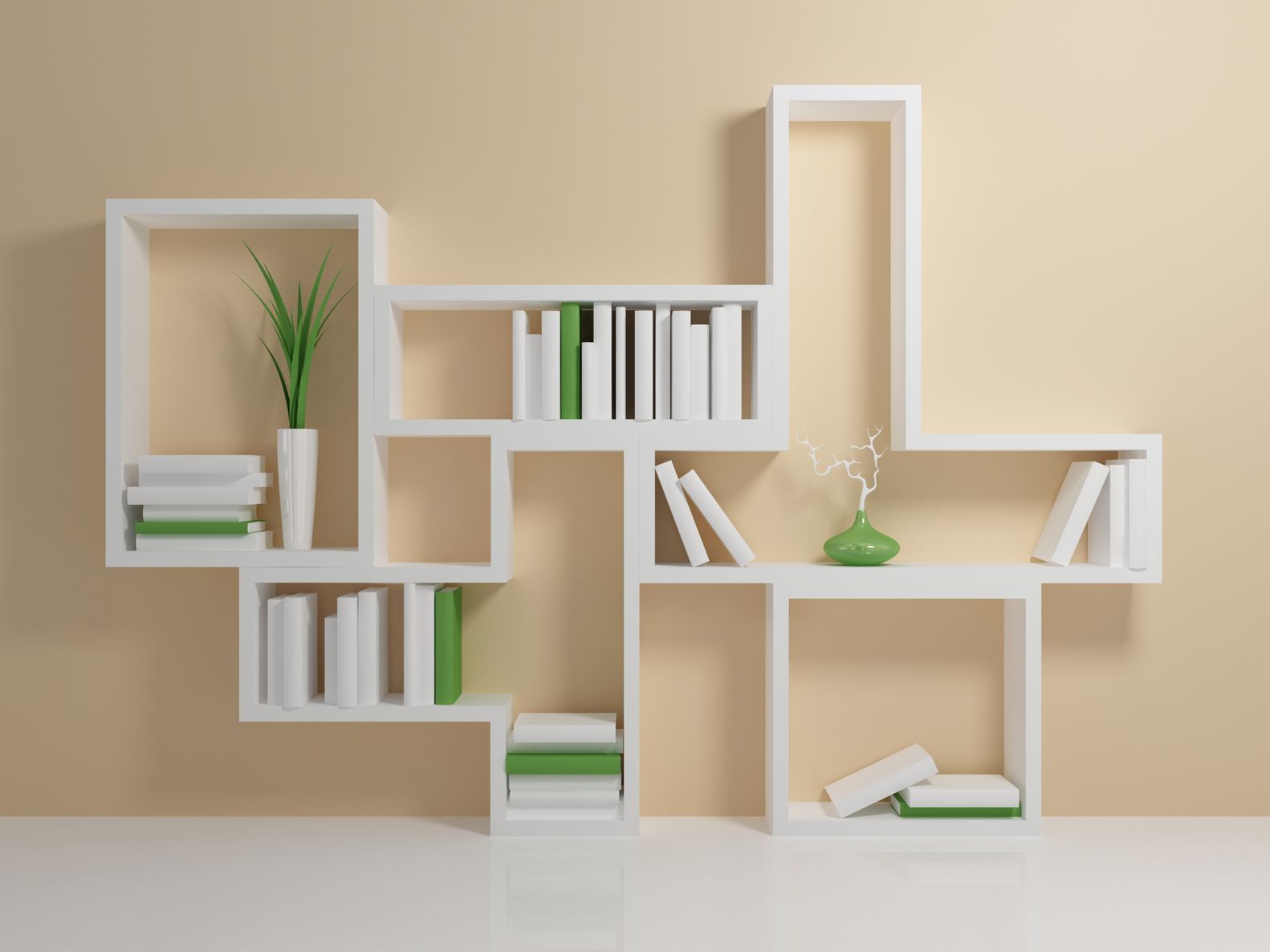 white bookshelf