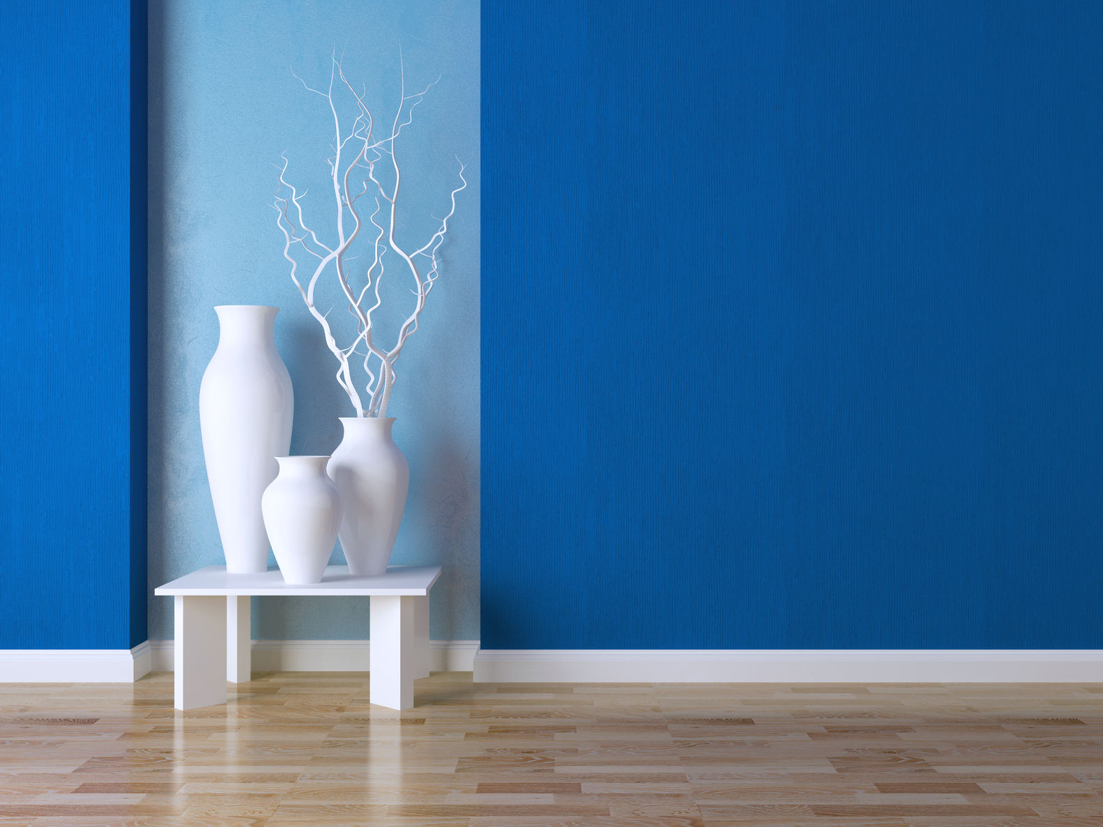 blue painted wall