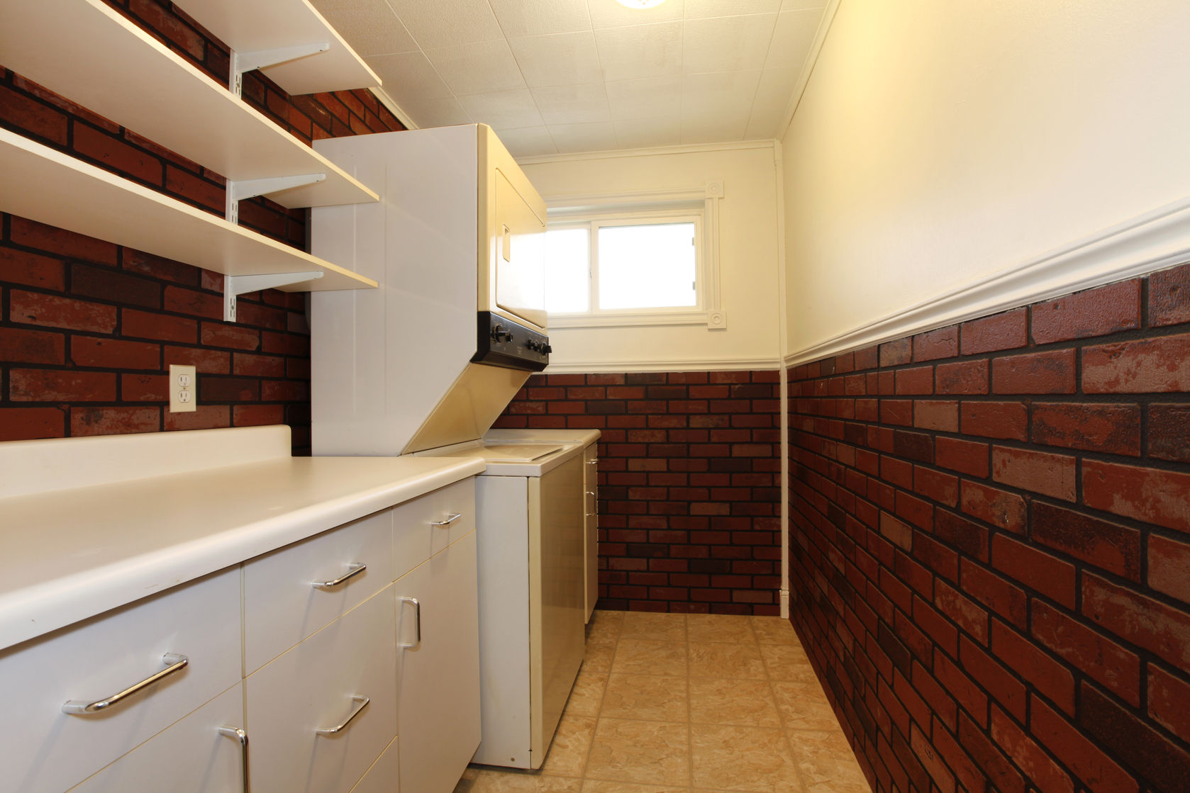 white laundry shelf