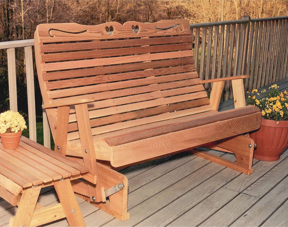 porch rocking bench