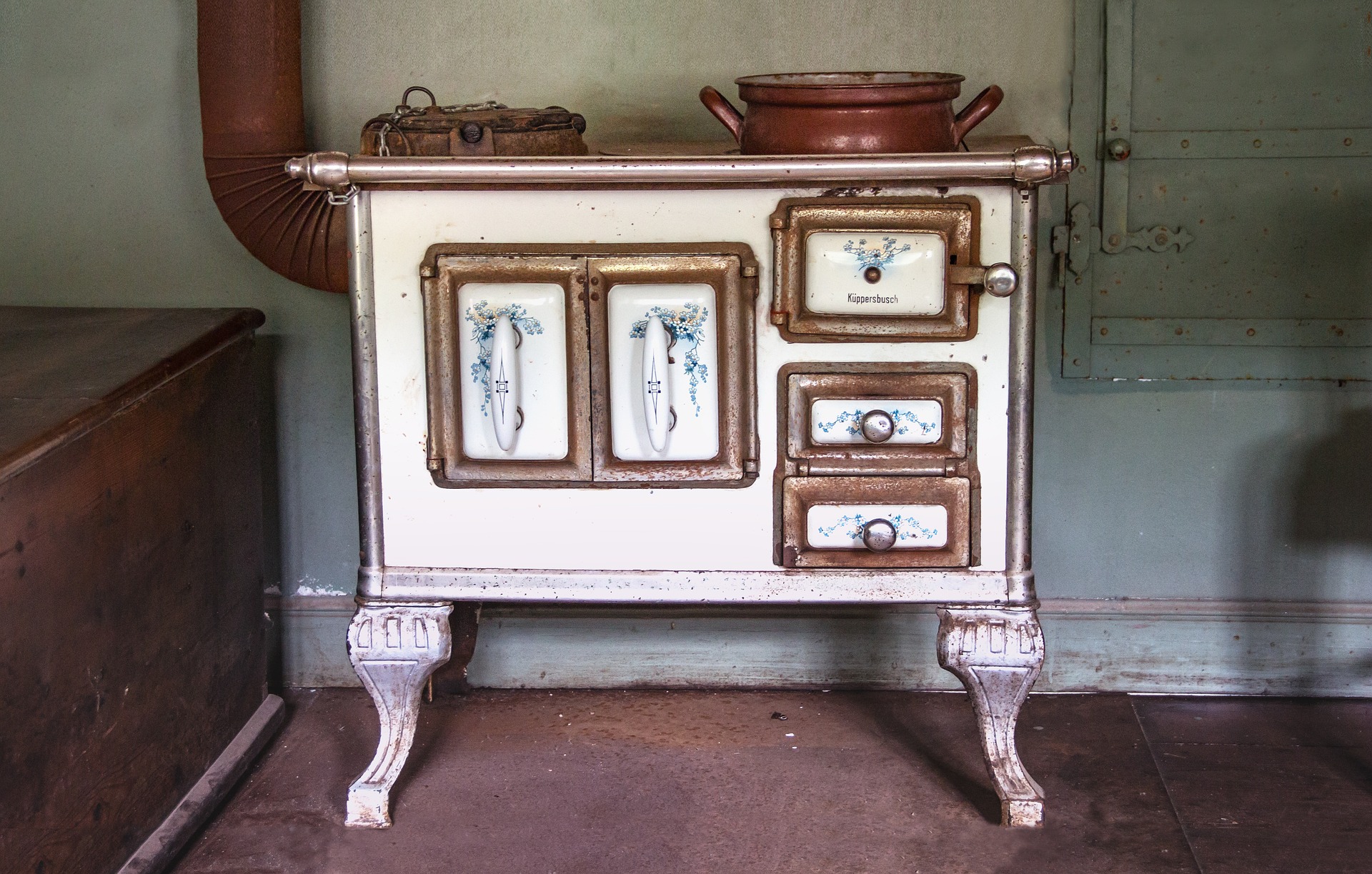 old wood burning stove