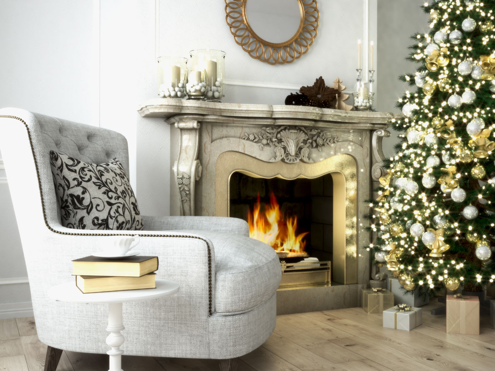 fireplace mantel
