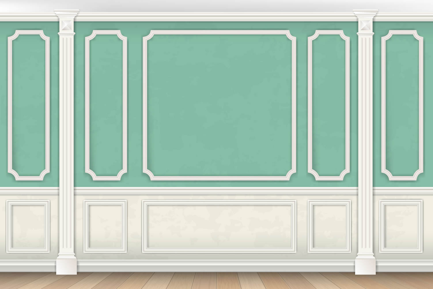 green paneled wall
