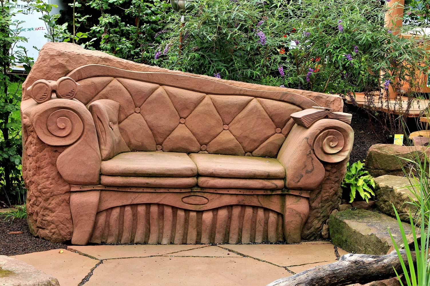 stone garden sofa