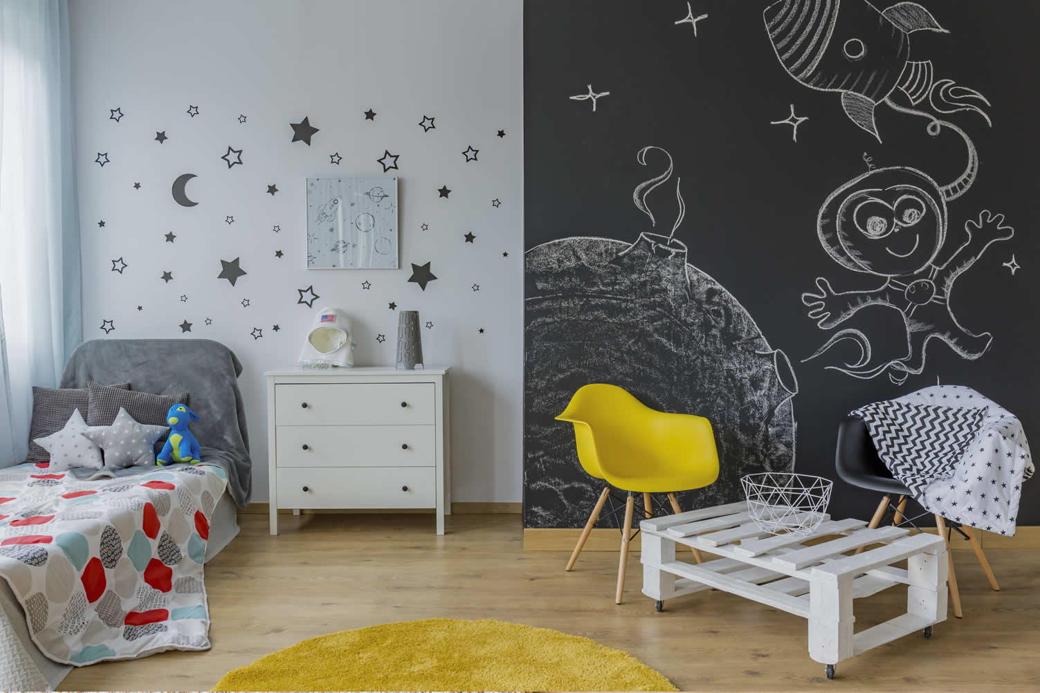 teen blackboard bedroom