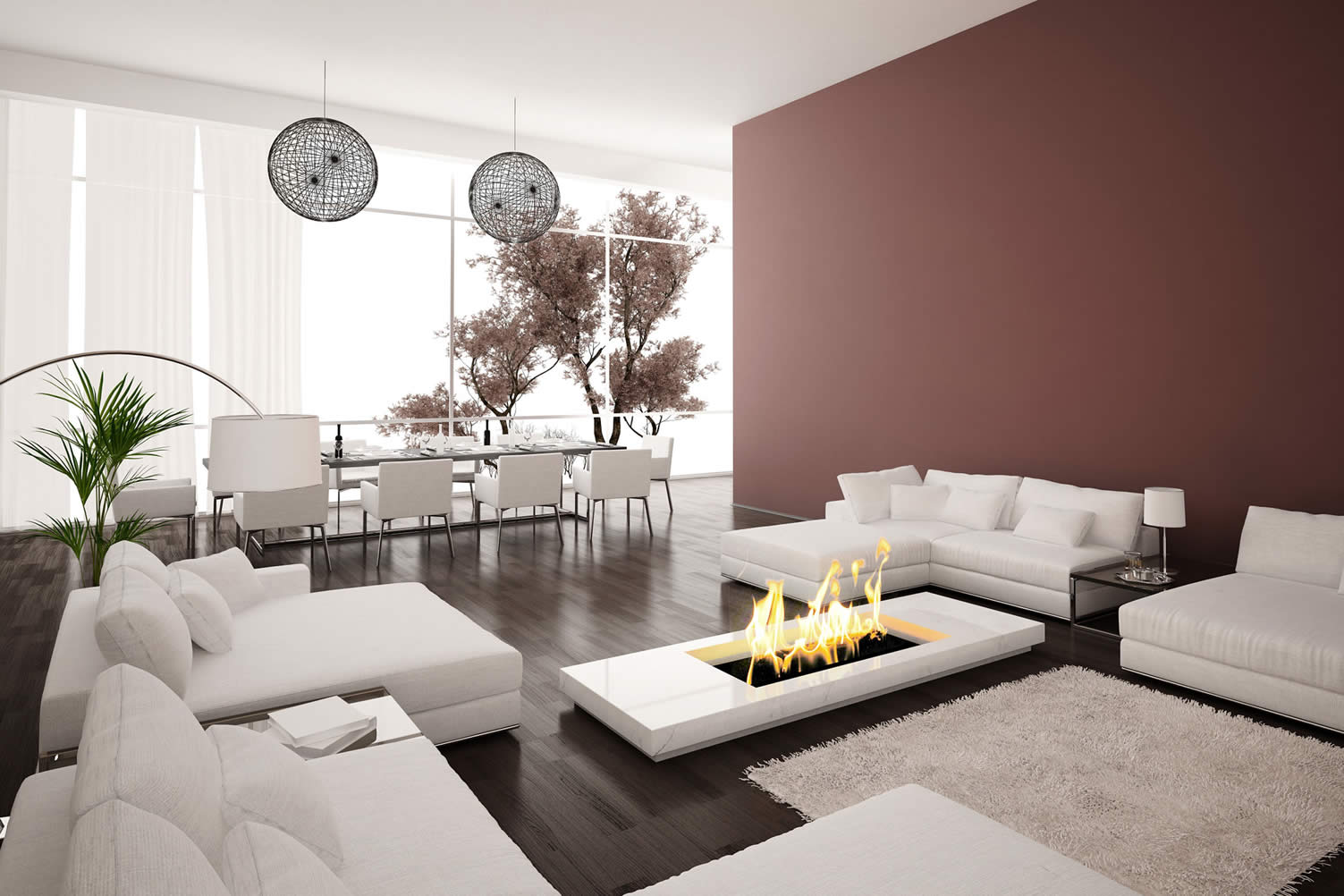 table fireplace
