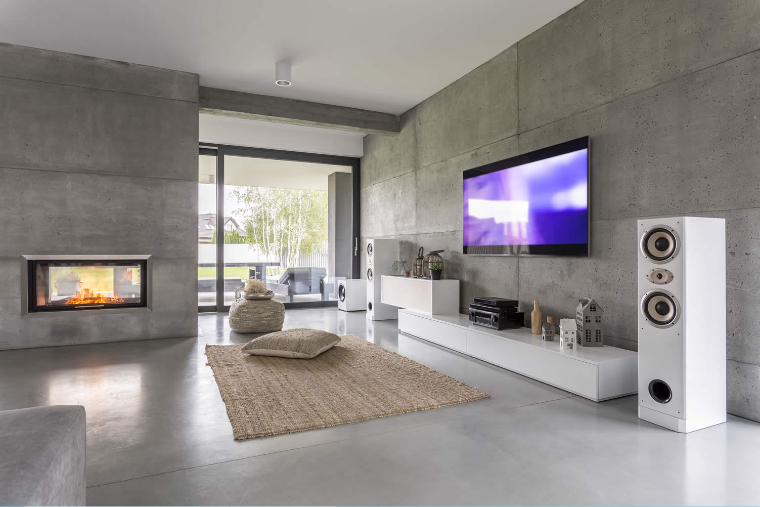 inserted wall fireplace